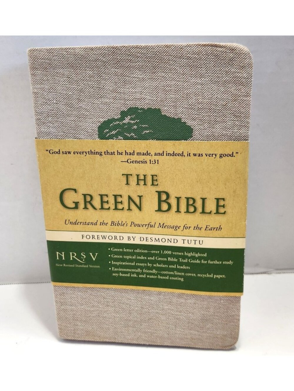The Green Bible NRSV – Eco Edition Cotton/Linen Cover Sustainable Study Bible